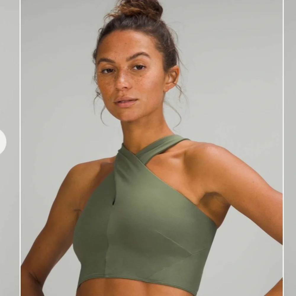 Lululemon Nulu Wrap-Front Longline Bra 
Green Twill - Picture 3 of 9